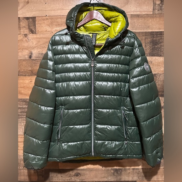 Noize Green Puffer Jacket Womens Full zip hooded - Picture 2 of 5